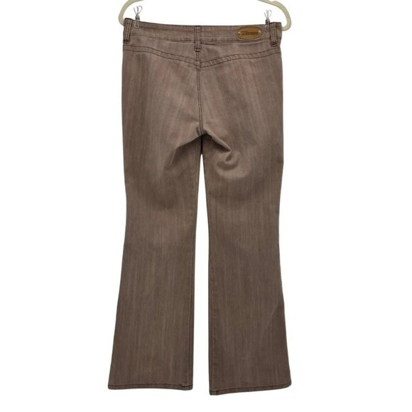 Vintage Let Me B. Bongo Juniors 7 Jeans Flared Light Brown Tan 90s Y2K Denim - Picture 3 of 10